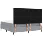 Preview: Boxspringbett mit LED-Lichtleisten Hellgrau 180 x 200 cm Stoff