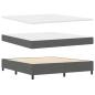 Preview: ARDEBO.de - Boxspringbett mit Kopfteil Dunkelgrau 180 x 200 cm Stoff