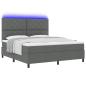 Preview: Boxspringbett mit Kopfteil Dunkelgrau 180 x 200 cm Stoff