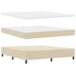 Preview: ARDEBO.de - Boxspringbett mit LED-Lichtleisten Creme 180 x 200 cm Stoff