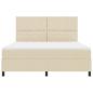 Preview: Boxspringbett mit LED-Lichtleisten Creme 180 x 200 cm Stoff
