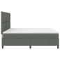 Preview: Boxspringbett mit Kopfteil Dunkelgrau 200 x 200 cm Stoff