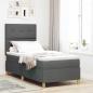 Preview: ARDEBO.de - LED Boxspringbett mit Kopfteil Dunkelgrau 100 x 200 cm Stoff