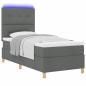 Preview: LED Boxspringbett mit Kopfteil Dunkelgrau 100 x 200 cm Stoff
