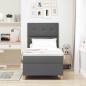 Preview: LED Boxspringbett mit Kopfteil Dunkelgrau 100 x 200 cm Stoff