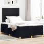 Preview: ARDEBO.de - LED Boxspringbett mit Kopfteil Schwarz 120 x 190 cm Stoff