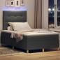 Preview: LED Boxspringbett mit Kopfteil Dunkelgrau 120 x 200 cm Stoff