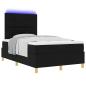 Preview: LED Boxspringbett mit Kopfteil Schwarz 120 x 200 cm Stoff