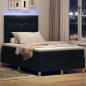 Preview: LED Boxspringbett mit Kopfteil Schwarz 120 x 200 cm Stoff