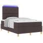 Preview: LED Boxspringbett mit Kopfteil Dunkelbraun 120 x 200 cm Stoff