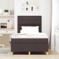 Preview: LED Boxspringbett mit Kopfteil Dunkelbraun 120 x 200 cm Stoff