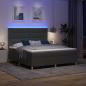 Preview: LED Boxspringbett mit Kopfteil Dunkelgrau 180 x 200 cm Stoff