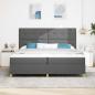 Preview: LED Boxspringbett mit Kopfteil Dunkelgrau 200 x 200 cm Stoff