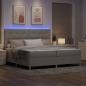 Preview: LED Boxspringbett mit Kopfteil Taupe 200 x 200 cm Stoff