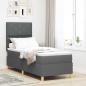 Preview: ARDEBO.de - LED Boxspringbett mit Kopfteil Dunkelgrau 80 x 200 cm Stoff