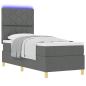 Preview: LED Boxspringbett mit Kopfteil Dunkelgrau 80 x 200 cm Stoff