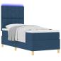 Preview: LED Boxspringbett mit Kopfteil Blau 80 x 200 cm Stoff