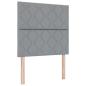 Preview: LED Boxspringbett mit Kopfteil Hellgrau 90 x 190 cm Stoff
