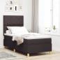 Preview: ARDEBO.de - LED Boxspringbett mit Kopfteil Dunkelbraun 90 x 190 cm Stoff