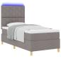 Preview: LED Boxspringbett mit Kopfteil Taupe 90 x 200 cm Stoff