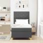 Preview: LED Boxspringbett mit Kopfteil Dunkelgrau 100 x 200 cm Stoff