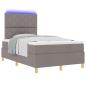 Preview: LED Boxspringbett mit Kopfteil Taupe 120 x 190 cm Stoff