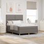 Preview: ARDEBO.de - LED Boxspringbett mit Kopfteil Taupe 140 x 200 cm Stoff