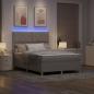 Preview: LED Boxspringbett mit Kopfteil Taupe 140 x 200 cm Stoff