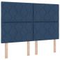 Preview: LED Boxspringbett mit Kopfteil Blau 160 x 200 cm Stoff