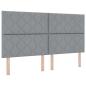 Preview: LED Boxspringbett mit Kopfteil Hellgrau 180 x 200 cm Stoff