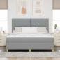 Preview: LED Boxspringbett mit Kopfteil Hellgrau 180 x 200 cm Stoff
