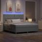 Preview: LED Boxspringbett mit Kopfteil Hellgrau 180 x 200 cm Stoff