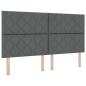 Preview: LED Boxspringbett mit Kopfteil Dunkelgrau 180 x 200 cm Stoff