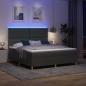 Preview: LED Boxspringbett mit Kopfteil Dunkelgrau 180 x 200 cm Stoff