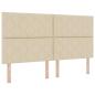 Preview: LED Boxspringbett mit Kopfteil Creme 180 x 200 cm Stoff
