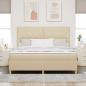 Preview: LED Boxspringbett mit Kopfteil Creme 180 x 200 cm Stoff