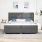 Preview: LED Boxspringbett mit Kopfteil Dunkelgrau 200 x 200 cm Stoff
