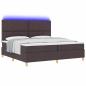 Preview: LED Boxspringbett mit Kopfteil Dunkelbraun 200 x 200 cm Stoff
