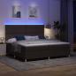 Preview: LED Boxspringbett mit Kopfteil Dunkelbraun 200 x 200 cm Stoff