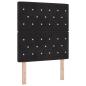 Preview: LED Boxspringbett mit Matratze Schwarz 80 x 200 cm Samt