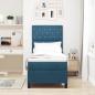 Preview: ARDEBO.de - LED Boxspringbett mit Matratze Dunkelblau 80 x 200 cm Samt