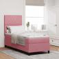 Preview: ARDEBO.de - LED Boxspringbett mit Matratze Rosa 80 x 200 cm Samt