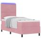 Preview: LED Boxspringbett mit Matratze Rosa 80 x 200 cm Samt