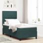 Preview: ARDEBO.de - LED Boxspringbett mit Matratze Dunkelgrün 90 x 190 cm Samt