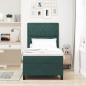 Preview: LED Boxspringbett mit Matratze Dunkelgrün 90 x 190 cm Samt