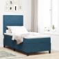 Preview: ARDEBO.de - LED Boxspringbett mit Matratze Dunkelblau 90 x 200 cm Samt