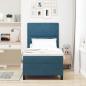 Preview: LED Boxspringbett mit Matratze Dunkelblau 90 x 200 cm Samt