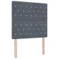 Preview: LED Boxspringbett mit Matratze Dunkelgrau 120 x 190 cm Samt