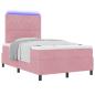 Preview: LED Boxspringbett mit Matratze Rosa 120 x 200 cm Samt