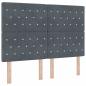 Preview: LED Boxspringbett mit Matratze Dunkelgrau 140 x 200 cm Samt